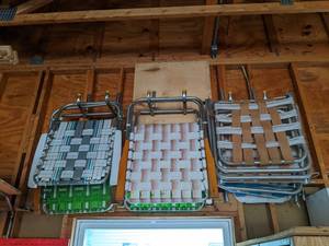 lot 95 image: Vintage Lot of 8 Folding, Aluminum Lawn Chairs with Webbed Back & Seats