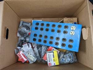 lot 78 image: Large Lot of Electrical Supplies Outlets, Wire Nuts, Junction Boxes, Most Items are New