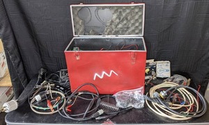 lot 94 image: Red Toolbox Housing Wiring, Connectors, Terminals, Plugs, Work Shops Soldering Iron, Radio Shack Soldering Station, and More
