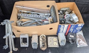 lot 59 image: Large Assortment of Electrical Supplies, Outlets, Conduit, and More