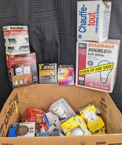 lot 61 image: Large Variety of Light Bulbs RVMarine, Red Bulbs, Rough Service, LED Bulbs and More