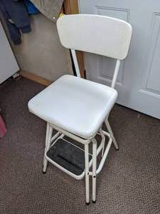 lot 213 image: Cosco Pull-Out Step Stool Chair, White