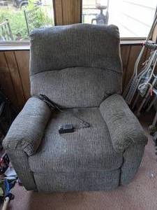 lot 201 image: Recliner with Pillow Top Arms, Grey