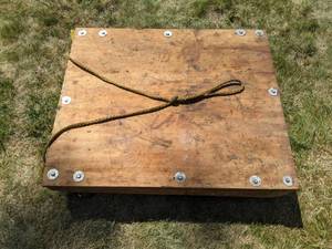 lot 114 image: Sturdy Homemade Platform on Castors
