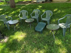 lot 245 image: Assortment of Outdoor Patio Chairs and Tables
