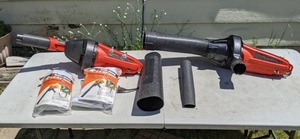 lot 267 image: Set of (2) Black & Decker Leaf Blowers & Vacuum with Replacement Collection Bags