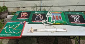lot 260 image: Assortment of Christmas Light Decorations Cardinal, Santa, Angel, Candy Canes and More