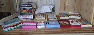 lot 394 image: Assorted Books, Cookbooks, Word Searches, Magazines, and Greeting Cards
