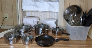 lot 364 image: Assorted Kitchen Pots and Pans (Wear Ever, Cucina, and more)