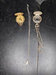 lot 433 image: Grandpa & Eagle Pocket Watches and a Half Pendant Necklace