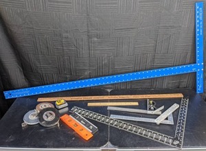 lot 177 image: Vintage Tape Measures, T-Squares, Rulers, Levels, and More