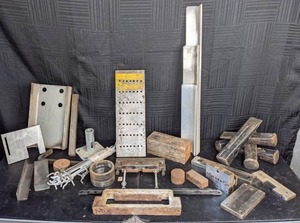 lot 182 image: Assortment of Metal Pieces, Wedges, and Other Tools