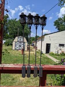 lot 404 image: Collection of (4) Mountable Torch Canister Holders, Black