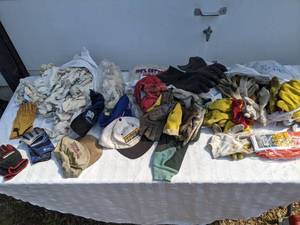 lot 416 image: Large Assortment of Work Gloves, Hats, and Rags