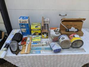 lot 172 image: A Little Bit of Everything in this Assortment Filters, Screen Replacement, Drum Pump, Velcro, and so Much More