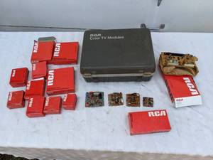 lot 185 image: Vintage RCA Color TV Parts and Storage Case