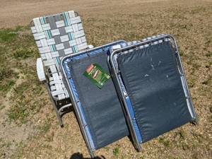 lot 187 image: Lawn Chair and (2) Coleman Bunkmaster I BedsCots