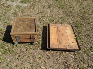 lot 158 image: Two Wooden Wheeled Carts