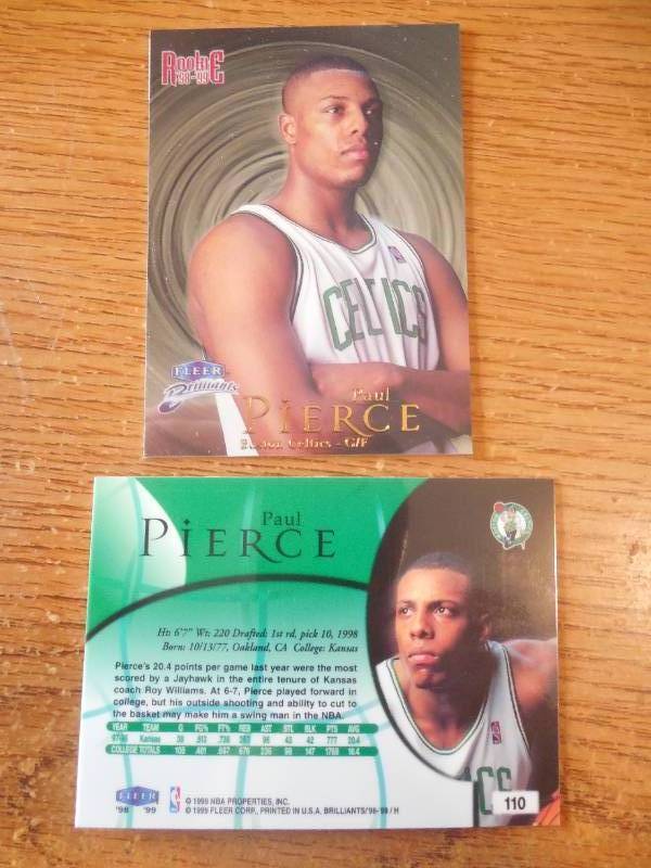 (2) 1998 Fleer Brilliants Paul Pierce Rookies #110 HOFer