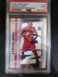 PSA 9 Mint 2003 Upper Deck Phenomenal Beginning LeBron James Rookie #15