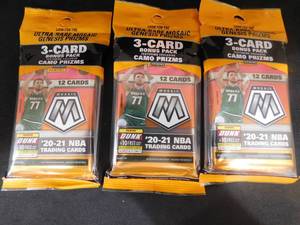 (3) 2020-21 Mosaic Basketball Hanger Packs With Exclusive Camo Prizms