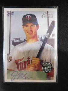 2002 Bowman Heritage Autograph Joe Mauer Rookie LK