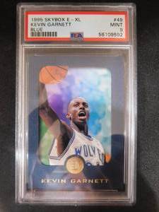 PSA 9 Mint 1995 Skybox E-XL Blue Kevin Garnett Rookie #49