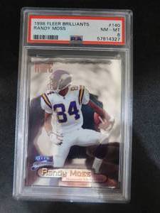 PSA 8 NM-MT 1998 Fleer Brilliants Randy Moss Rookie #140 HOFer