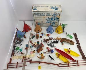 lot 15 image: Sears Big Toy Box Brand Indian Village Set With Original Box