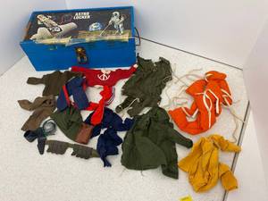 lot 21 image: Group Including Vintage G.I. Joe Clothing And  Astro Locker