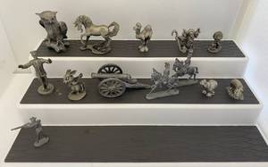 lot 49 image: Group Of Miniature Pewter Figurines