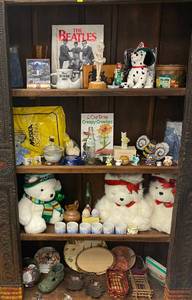 lot 66 image: Four Shelves Full Of Vintage Household Items (SHELVES NOT INCLUDED).