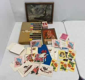 lot 75 image: Vintage Paper Items Including Greeting Cards, Calendar And More