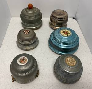 lot 92 image: Group Of Vintage Dresser Powder Boxes
