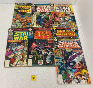 lot 124 image: Group Of Misc. Comic Books Including Battlestar Galactica, Star Wars And The Thing Comic Books