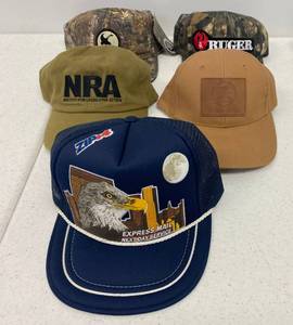 lot 152 image: Group Of Misc. Vintage Snap Back Hats Like New Condition