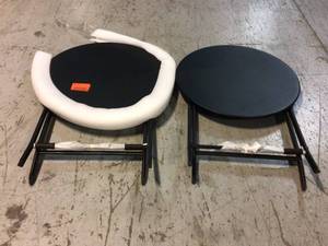 StyleWell Mix and Match Black Round Steel Folding Outdoor Bistro Table ( 2 units)