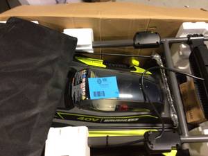 RYOBI 40V Brushless 20 in. Cordless Walk Behind Self-Propelled Lawn Mower  Battery & Charger customer return see pictures