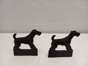 lot 49 image: 2 CAST IRON DOGS 1 TROLL