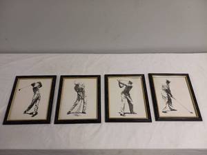 lot 63 image: 4 GOLF PAINTINGS