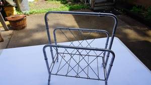 lot 42 image: Metal industrial looking magazine rack