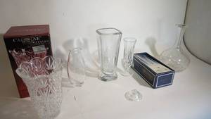 lot 183 image: Assorted Crystal, etch glass pieces