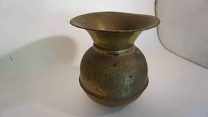 lot 203 image: Brass spittoon five cent cigars 10 inches tall