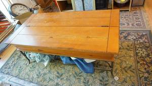 lot 226 image: Very large coffee table storage unit still and Wood solid piec
