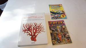 lot 244 image: Natural curiosities hard covered book, freak brothers comic books