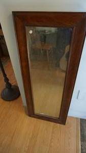 lot 250 image: Very heavy solid oak antique mirror