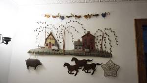 lot 267 image: Metal art home decor lotthe longest piece being 36 inches wide