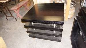 lot 94 image: Modern-style black four tier nightstandside-tablecoffee table by LISHUI Oak Man-Made Board Companymatches lots 93 and 95