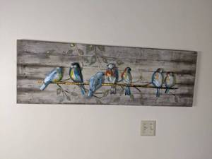lot 42 image: Gorgeous Metal Seven Sitting Birds Wall Dcor