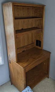 lot 93 image: Classic Real Wood Desk with Shelf